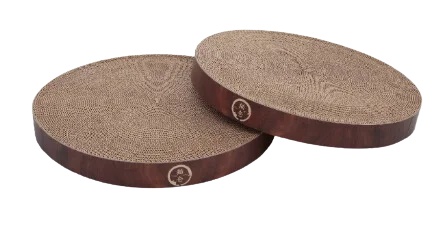 Necoichi Cozy Cat Scratcher Bowl- Dk Cherry-Replacement Pad 2/PK