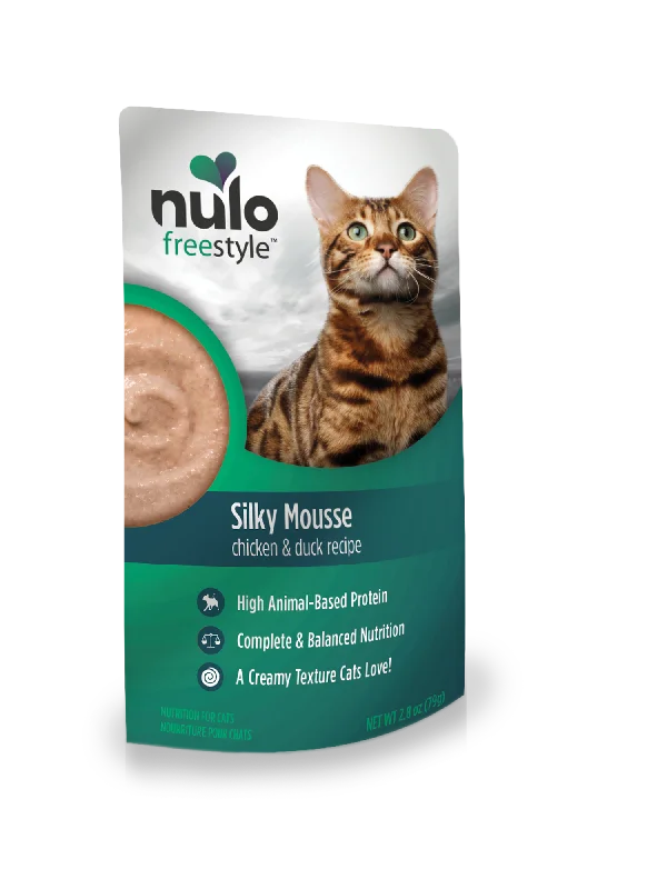 Nulo Wet Cat Food FreeStyle Silky Mousse Grain-Free Chicken & Duck Recipe 2.8oz Pouch Single