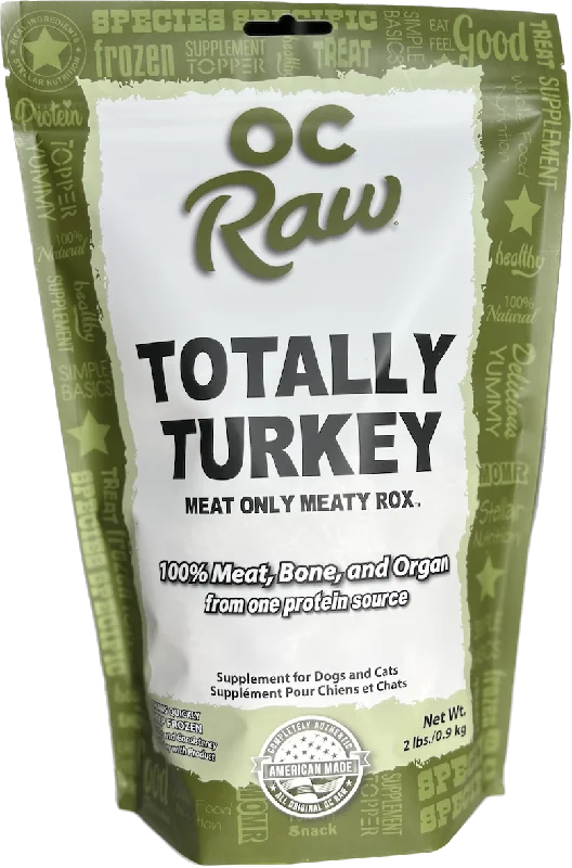 OC Raw Frozen Totally Turkey Meaty Rox for Dogs & Cats 2lb