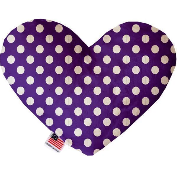 Heart Dog Toy Stuffing Free Royal Purple Swiss Dots