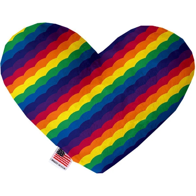 Heart Dog Toy Stuffing Free Scalloped Rainbow