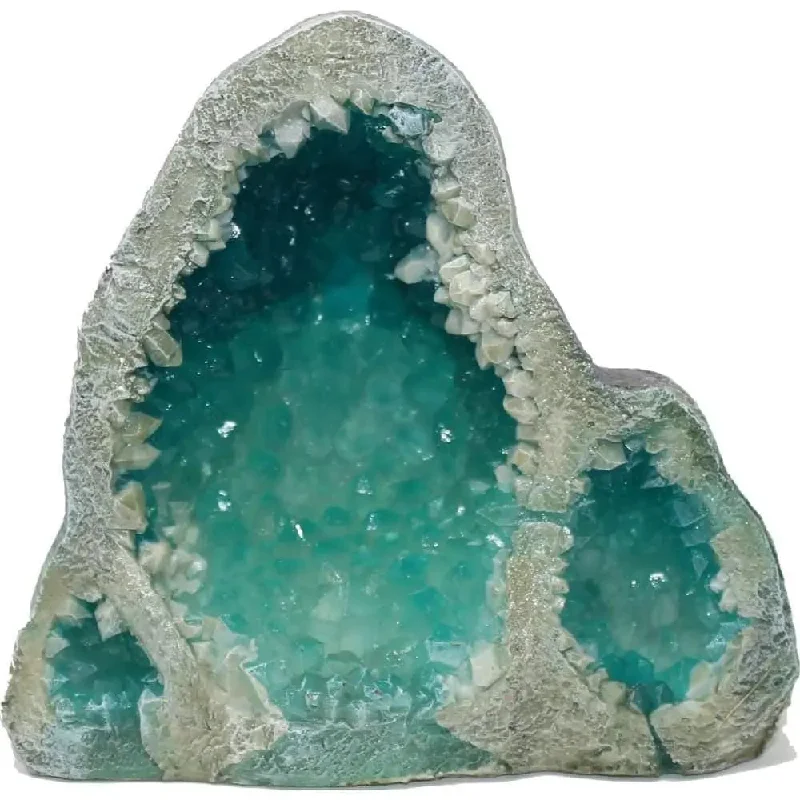 Exotic Environments Blue Glow In Dark Geode Stone Aquarium Decorations