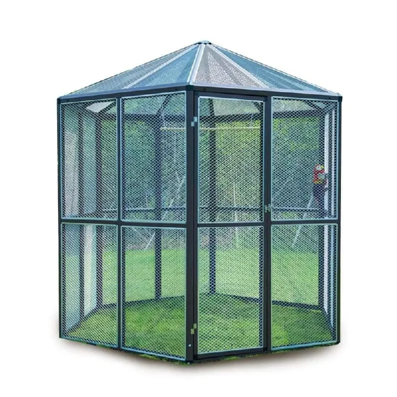 Large Bird Cage Pet Parrot House Cockatiel Finch Iron Wire Walk-in Aviary Hexagon Space Enough