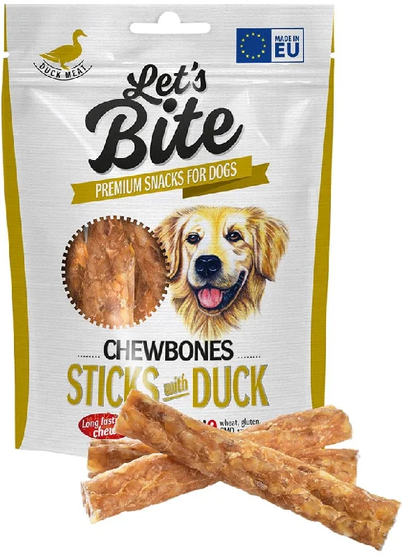 Lets Bite Chewbones - recompense pentru câini, sticks cu Raţă 120g