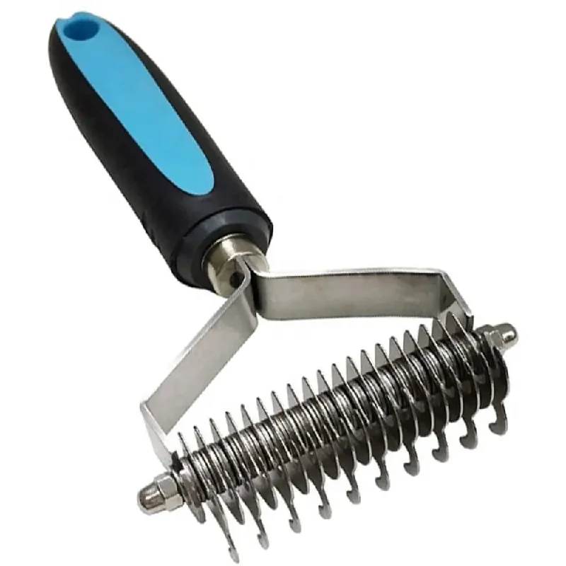 Pet Dematting Comb Grooming Tool Undercoat Rake - 2 Sided Stainless