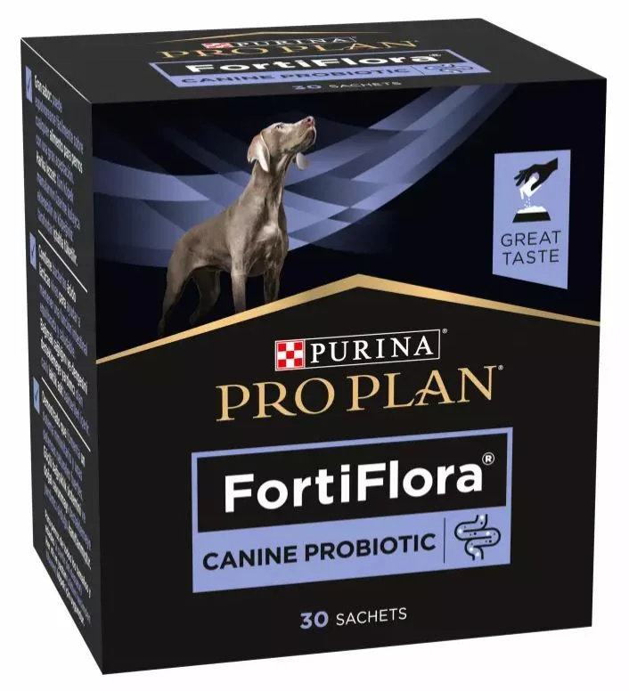 PURINA VD Dog FortiFlora Supliment probiotic pentru câini, 30 plicuri x 1g