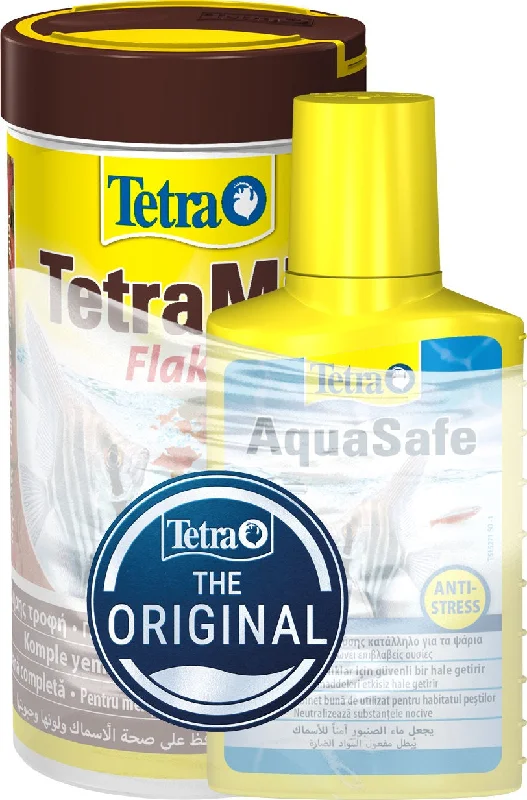 TETRA Min Flakes Hrană pentru peşti tropicali 250ml + Aqua Safe 100ml GRATIS