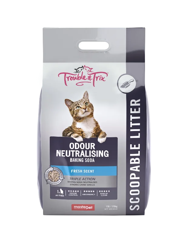 Trouble and Trix Odour Neutralising Baking Soda Clumping Cat Litter 15L